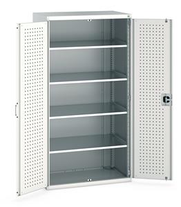 Bott Tool Storage Cupboards for workshops with Shelves and or Perfo Doors Bott Perfo Door Cupboard 1050Wx650Dx2000mmH - 4 Shelves